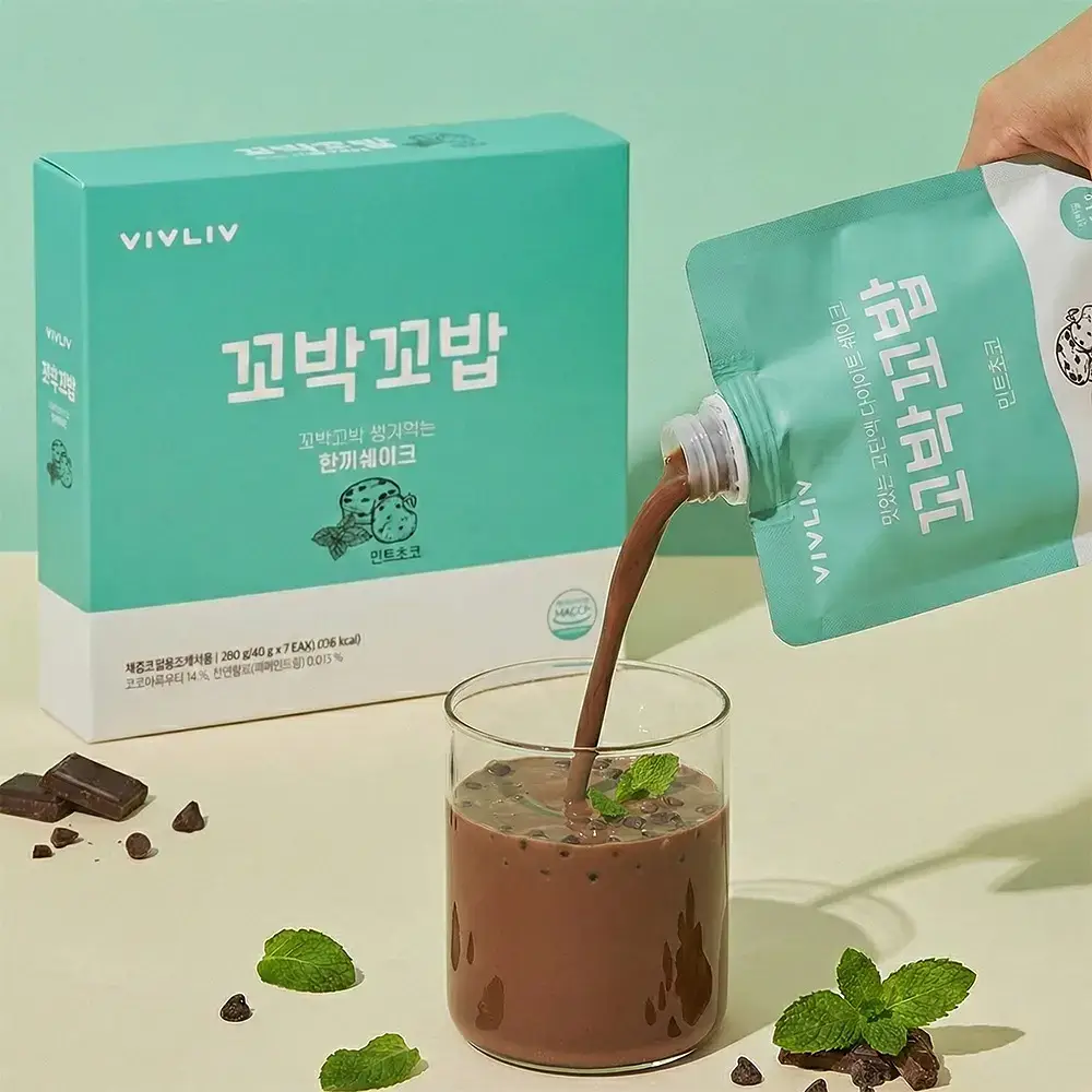 [심으뜸PICK] 비브리브 꼬박꼬밥 민트초코맛 40g 7개입